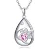 TANGPOET Collana di ceneri a goccia in argento 925 Collana di urna con zampa di cane, gioielli per la cremazione con ciondolo per le ceneri, regali per donne e ragazze, con kit di riempimento a imbuto