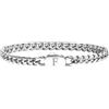 XUANPAI Bracciale iniziale da uomo, con lettere dalla A alla Z, in argento, con iniziale, in acciaio inox, elegante, non mimetico, con cubano, idea regalo, 21 cm