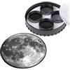 Celestron 94315 Kit filtro lunare - Compatibile con oculari per telescopio 1,25, include filtri Moon & Sky Glow, 3 x filtri a densità naturale, astuccio per trasporto, mappa della Luna, Nero