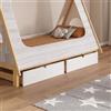 DEGHI Set 2 cassettoni per letto per bambini in legno bianco - Lollipop