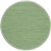 carpetfine Tappeto Kilim Chindi Uni Rotondo Verde 60 cm (Rotondo) | Tappeto moderno per soggiorno e cucina