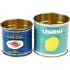 Rex London - Set di 2 contenitori in latta con limoni e Harissa, stile | latta di stoccaggio, scatola di snack, può stoccaggio, accessori da cucina vintage, accessori da cucina retrò