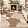 VSIWB Tappeto da salotto 120 x 180 cm, lavabile, moderno, beige e marrone | Geometria, astratto, antiscivolo, morbido pelo basso, leggero, camera da letto, sala da pranzo, ufficio, asilo nido, ingresso