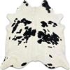 Hide & Haus Tappeto in vera pelle di mucca bianco e nero pezzato chiaro, misura grande (220 x 200 cm), con 4 sottobicchieri in pelle bovina