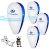 Coves Ultrasuoni per Topi 4 Pack, Antizanzare Ultrasuoni, Repellente per Anti Topi, Zanzare, Scarafaggi, Formiche, Ragni, Roditori,Copertura fino a 130 m²