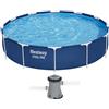 Bestway Steel Pro 56681 - Ø366x76 cm - Piscina Rotonda + Pompa filtro 16 W