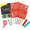 Hape - Set gessetti e stencil | Kit creativo con gessetti e stencil per stimolare la creatività dei bambini dai 3 anni in su