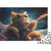 6N2X9A4S Gatto con Chitarra Arte Fantasy Puzzle 1000 Pezzi Carta per Adulti Cielo Notturno Gioco di Puzzle 1000 Pezzi Famiglia Relax Regalo 38x26cm/1000pcs