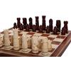 Sunrise Chess & Games Scacchi Clockboard in tiglio, 60 cm | Scacchiera pieghevole 59 x 59 cm, caselle 60 mm, pezzi intagliati in tiglio, re 130 mm, vano interno