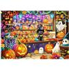 Fltengle Puzzle di Halloween per adulti 1000 pezzi, decorazione di Halloween, Candy House Puzzle con gatto nero, zucche e fantasmi