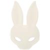 TOYANDONA Maschera da coniglio bianca in poliuretano con design leggero e portatile, per carnevale e cosplay, eventi interni, esclusiva maschera a mezzo viso a forma di coniglio da dipingere, per