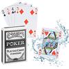 Relaxdays Set da 2 Mazzi di Carte da Poker Plastificate, Impermeabili, Carte da Gioco Resistenti, 108 Carte, Set da Poker, Bianche