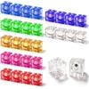 Demlaka 28 mattoncini da costruzione luminosi, 2 x 2 LED, 7 colori, lampada trasparente, riutilizzabili con batterie sostituibili, mattoncini luminosi compatibili con mattoncini da costruzione