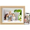 Braun Phototechnik DigiFrame - Cornice per foto digitale WiFi, 10 W, 25,7 cm, classe di efficienza energetica: C (A - G), 1280 x 800 pixel, 32 GB, faggio