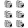 kwmobile 6x Modulo keystone per cavo CAT 6A - alloggiamento in metallo schermato da 10 Gbit/s chiusura a scatto - connessione senza attrezzi al patch panel modulare