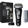 Braun Rasoio Trier Braun Series 9 9420s con Batteria Sensore di Rilevamento Pelle Nero
