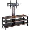 pro.tec Supporto TV con mobile TV "Stockholm" 120 x 40 x 108 cm, fino a 70 pollici, max. 40 kg, regolabile in altezza e inclinabile, nero/effetto rovere rustico