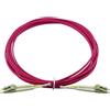 BlueOptics Cavo patch duplex in fibra ottica, LC-UPC/LC-UPC beige, 1,5 metri, multimodale G50/125µm, OM4, attenuazione in ingresso: meno di 0,2dB, fibra di marca, LSZH magenta/viola, tubo da 2,0 mm, ghiera in Vetroceramica, incl