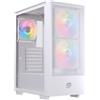 Einarex EXCS-PL-100R-W, Midi Tower, PC, Bianco, ATX, Micro ATX, Mini-ITX, Acciaio, Vetro temperato, Gaming