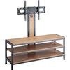 pro.tec Supporto TV con mobile TV "Stockholm" 120 x 40 x 108 cm, fino a 70 pollici, max. 40 kg, regolabile in altezza e inclinabile, nero/effetto rovere