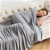 OIGAE Coperta rinfrescante per letto e divano, 130 x 150 cm, sottile, leggera, traspirante, morbida, motivo jacquard double face, grigio