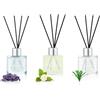 DIUFJAG Profumatore per Ambienti 3 Pack 50ml Lavanda Geranio/Gelsomino Tè Bianco/Citronella Zenzero,Diffusore Profumo Ambiente con 12 Bastoncini,per Bagno,Appartamento