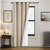 MIULEE Tenda Termica Isolante Freddo e Caldo, Tende Pesanti Doppio Strato con Anelli, Tende Oscuranti Termiche per Interni, 1 Pezzi Beige Tenda per Porta Finestra Interna 100X200 CM