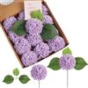 Sahoottie Fiori artificiali lilla, 12 pezzi, dalie, fiori artificiali come veri, 7,5 cm, in schiuma, ortensie lilla, fiori finti decorativi per vasi, centrotavola, matrimoni, casa, tavoli per feste