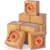 Gcardist 200 scatole marroni per gelato da forno, con finestra, 10,16 x 10,16 x 6,35 cm, scatole per macaron, piccole scatole per ciambelle e pasticceria per feste, mini barattoli per biscotti (10,2 x