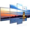 Runa Art Città Istanbul Murali Tela Non Tessuta 5 Pezzi Cittadina Faro Blu Camera Da Letto Corridoio 604153a
