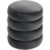 IlGruppone Pouf Poggiapiedi Design Moderno XL con Contenitore Integrato Rotondo Imbottito in Velluto 40Cm Panca Moderna Cassapanca Soggiorno Panchina Ingresso Scarpiera Sgabello Grande - Stone