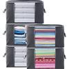 Withosent 90L Scatole per Armadio 5pcs, Organizzatore Armadio Scatole per Vestiti con Manico Rinforzato, Scatola Trasloco, Buste Pieghevole, per Piumoni Trapunte Coperte, Biancheria da Letto