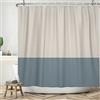 ASDCXZ Tenda da doccia blu, 90 x 180 cm, moderna, beige, blu, motivo giunto, impermeabile, in tessuto, lavabile, in poliestere, per vasca da bagno con 6 tende da doccia Hake