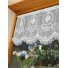 Devola Tenda da cucina barocca, con ricamo, 65 x 87 cm (altezza x larghezza), colore bianco