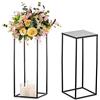 Sziqiqi 60cm Metallo Vaso Centrotavola Battesimo - 2 Pezzi Alti Colonne Vaso per Fiori in Nero Per Composizioni Floreali Finte Grandi Vasi Rettangolari Vasi per Feste Nozze Matrimonio Road Leads