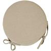 Russo Tessuti Cuscino Rotondo Imbottiti Laccetti per Sedie Sgabelli da Pranzo Portatili Pocket-Beige-1 Cuscino
