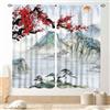 TKUYO Tende asiatiche per camera da letto, pittura a inchiostro tradizionale, paesaggio naturale, montagne, fiori di ciliegio, arte floreale orientale, stile giapponese, cucina, soggiorno, bagno, tende per