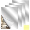 LERANXIN Confezione da 4 Pezzi Specchio Adesivo, 40 X 30 cm Specchi Adesivi, Adatto per Armadi, Acrilico Specchi Adesivi da Parete, Adatto per Bagni, Camere da Letto e Corridoi