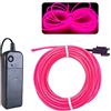 Balabaxer EL Wire Rosa, Balabaxer 4,9 m Neon Luci Riduzione del Rumore Portatile Neon Incandescente Strobing Filo Elettroluminescente per feste, Halloween, decorazione fai da te