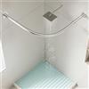 APHTOCF Asta per Tenda da Doccia A Forma di L, Barra Doccia Angolo in Acciaio Inossidabile SUS304, Barra per Tenda da Doccia Curva Stabile 70x70cm, per Vasca da Bagno Bagno, Argento