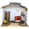 Moranduzzo Bottega Vuota, 20x14x18 cm, Stile Rustico, per Presepe da 10 cm - Ambientazione per Presepe, realizzata a mano, Prodotto Ufficiale, Made in Italy (Bottega Frutteria)