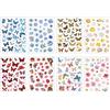 Vauki 4 fogli di adesivi fiori e farfalle, adesivi divertenti e adorabili, colorati, impermeabili, fantasiosi, tema primavera, farfalla, decorazione per computer portatile, valigia, scrapbooking