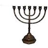 arterameferro Candelabro Menorah ottone brunito 7 braccia medio Ebraico