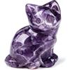 KBRPEY Figura Gatto Decorativa In Ossidiana Nera Cristallina Come Bella Idea Regalo Per Amanti Dei Gatti E Decorazione Elegante Per La Casa (Viola)