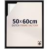 Dutch Frame Factory - Cornice a cassetta 50x60 cm Nero Opaco - MDF | Cornice a cassetta per tele, Adatta per tele fino a 2 cm di spessore, Senza pannello posteriore né vetro, Made in Holland