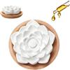Ytwehela Diffusore di oli essenziali, pietra profumata, fiore di loto, set con piatto in legno, per camera da letto, bagno, ufficio, auto e camera da letto, spa
