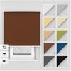 Estika Tenda a rullo oscurante termica con foratura - 145 x 150 cm - Marrone - montaggio a soffitto o parete, per interni, per finestre, protezione solare