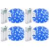 VIKY 4 catene luminose a LED a batteria, con timer, 3 m, 30 LED, per interni | Catena luminosa in micro filo di rame, funzionamento a batteria, blu, con timer, per matrimonio, Halloween, balcone