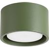 SOLLUX lighting Plafoniera piatta rotonda Gx53 LED 1 luce Modo verde oliva