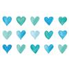 Ulticool Adesivi impermeabili per piastrelle - Cuore verde mare amore blu - 15 x 15 cm - 15 pezzi adesivi per piastrelle in pellicola - per parete bagno - cucina - Sticky Tiles